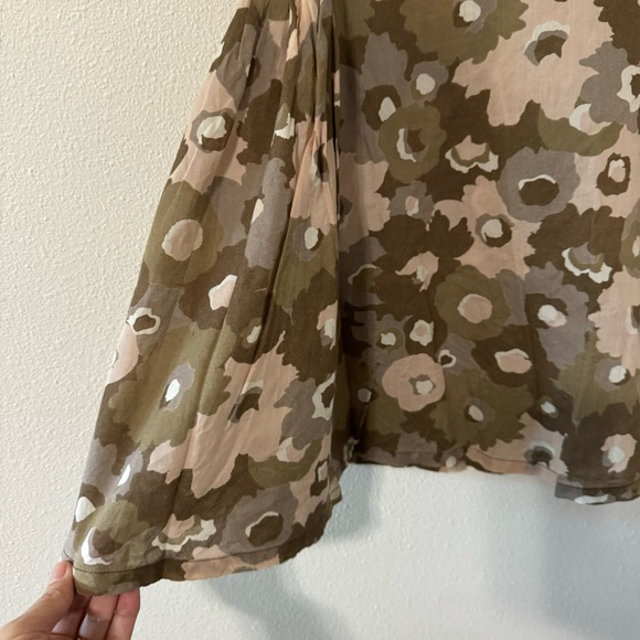 Patagonia Badoo Organic Cotton Double Wrap Mini Skirt Floral Tan Pink Tie Y2K-4 - Picture 4 of 8